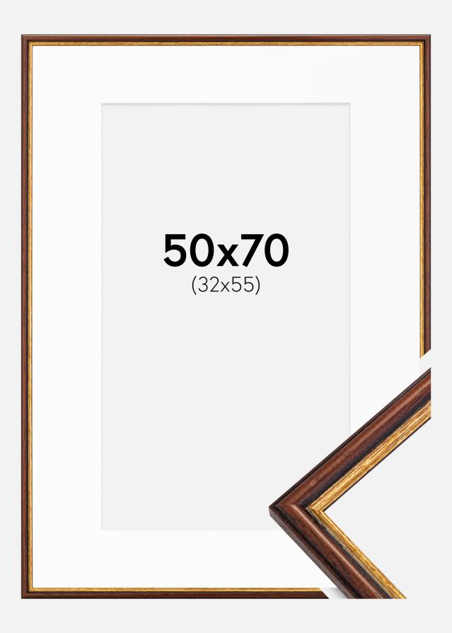 Ramme Horndal Brun 50x70 cm - Passepartout Hvid 33x56 cm