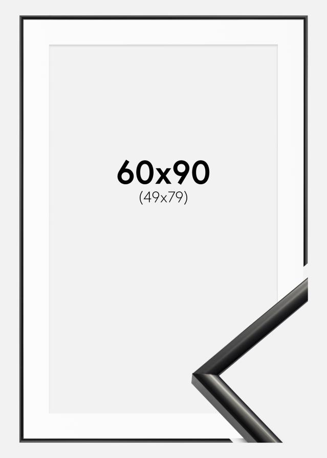 Ramme New Lifestyle Sort 60x90 cm - Passepartout Hvid 50x80 cm