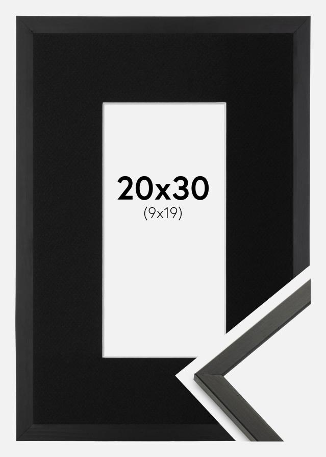 Ramme Galant Sort 20x30 cm - Passepartout Sort 10x20 cm
