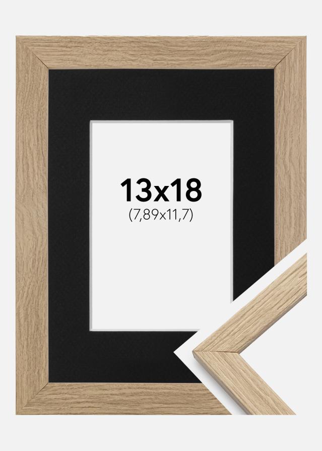 Ramme Stilren Eg 13x18 cm - Passepartout Sort 3,5x5 inches