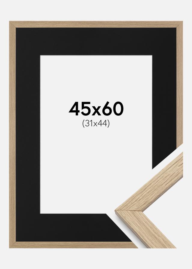 Ramme Stilren Eg 45x60 cm - Passepartout Sort 32x45 cm