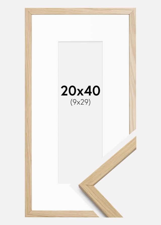 Ramme Edsbyn Eg 20x40 cm - Passepartout Hvid 10x30 cm
