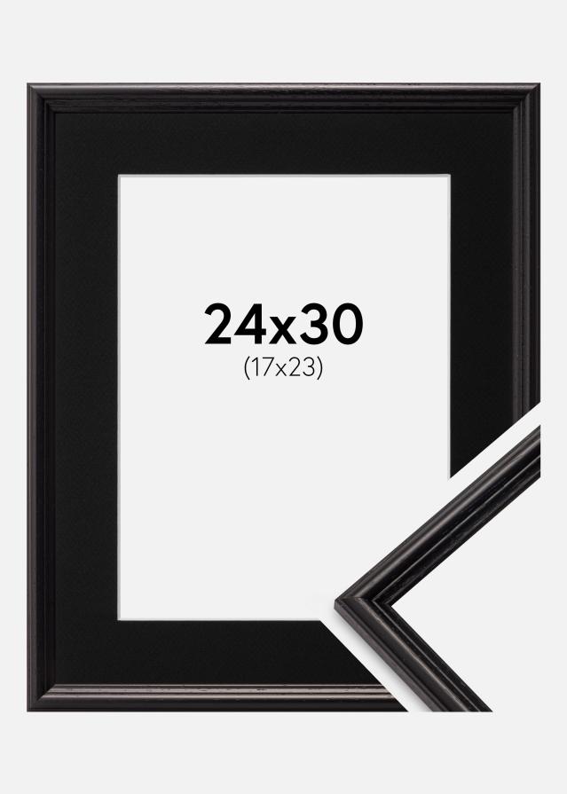 Ramme Horndal Sort 24x30 cm - Passepartout Sort 18x24 cm