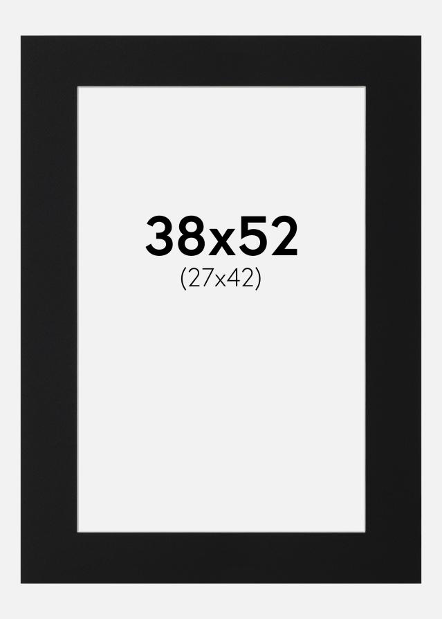 Passepartout Sort Standard (Hvid kerne) 38x52 cm (27x42)