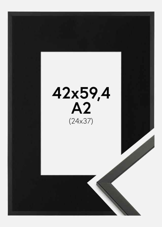 Ramme Galant Sort 42x59,4 cm (A2) - Passepartout Sort 25x38 cm