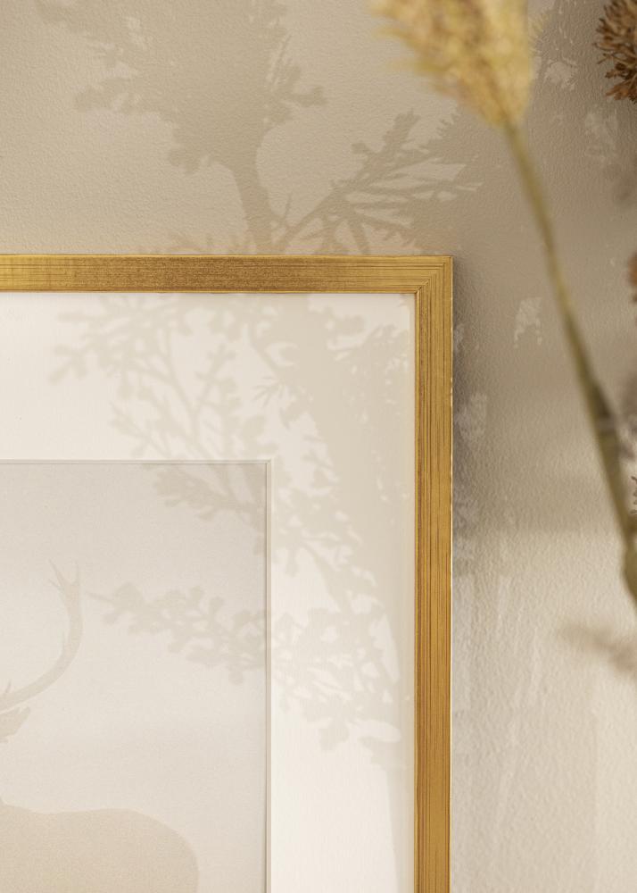 Ramme Edsbyn Guld 20x30 cm - Passepartout Hvid 10x20 cm