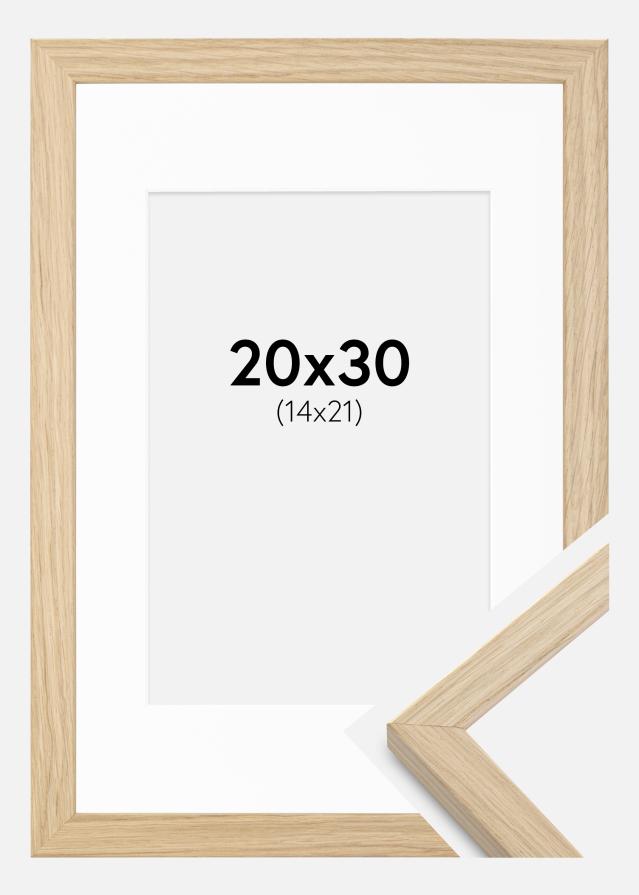 Ramme Grimsåker Eg 20x30 cm - Passepartout Hvid 15x22 cm