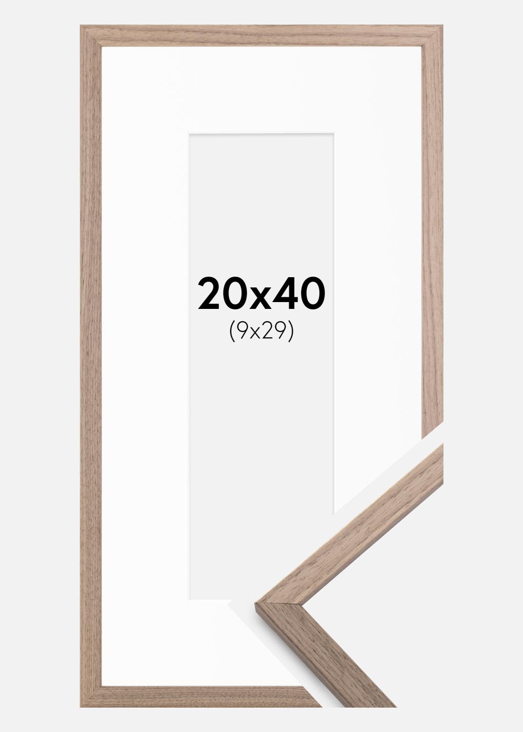 Product Image for Ramme Edsbyn Lys Valnød 20x40 cm - Passepartout Hvid 10x30 cm
