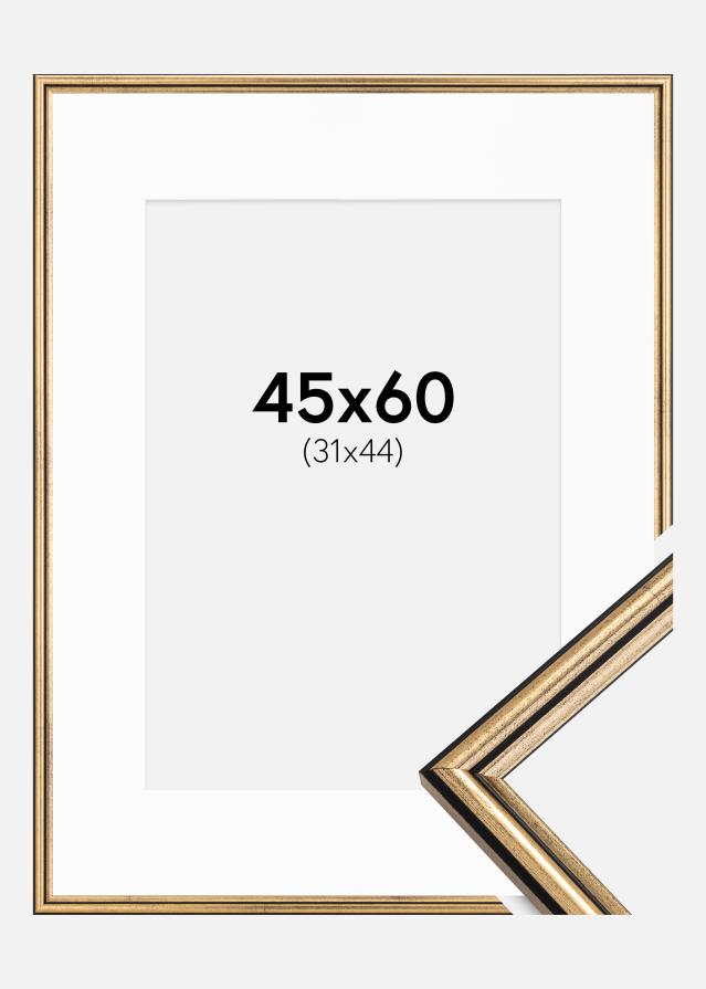 Ramme Horndal Guld 45x60 cm - Passepartout Hvid 32x45 cm