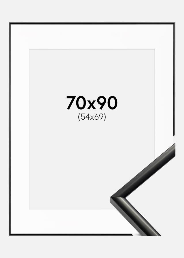 Ramme New Lifestyle Sort 70x90 cm - Passepartout Hvid 55x70 cm