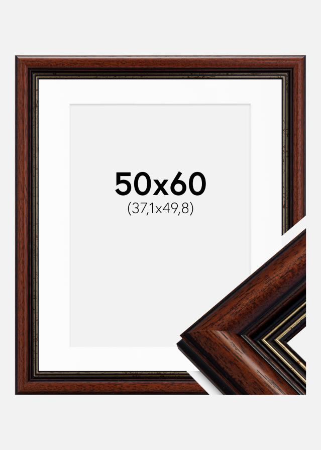 Ramme Old Retro 50x60 cm - Passepartout Hvid 15x20 inches