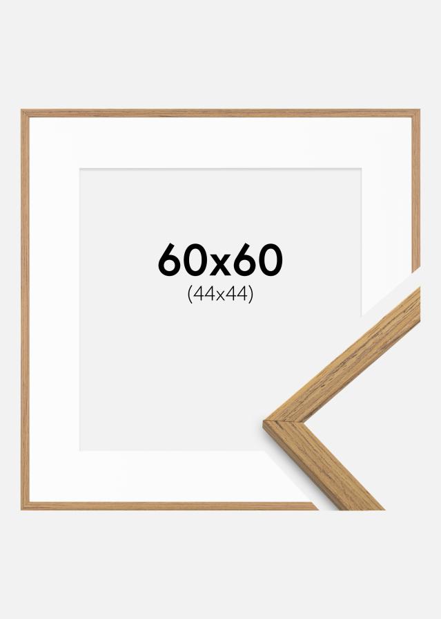 Ramme Edsbyn Teak 60x60 cm - Passepartout Hvid 45x45 cm