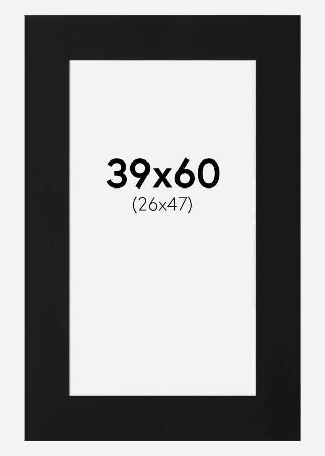 Passepartout Sort Standard (Hvid kerne) 39x60 cm (26x47)