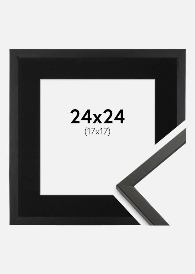 Ramme Galant Sort 24x24 cm - Passepartout Sort 18x18 cm