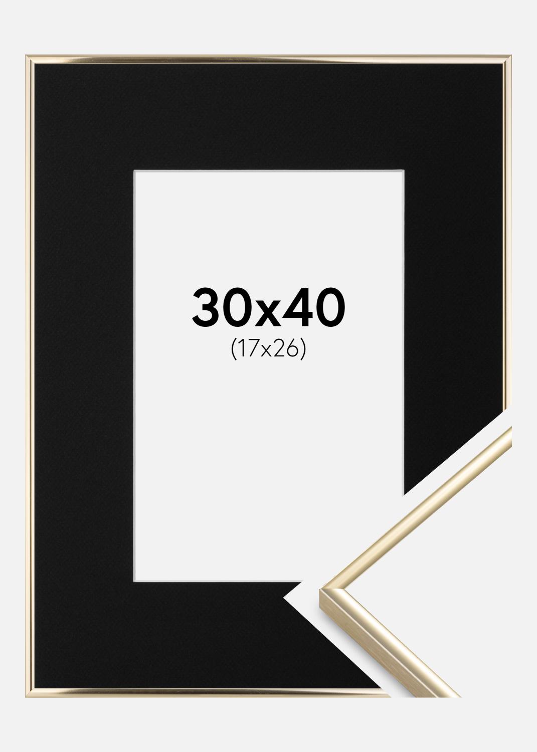 Product Image for Ramme Visby Blank Guld 30x40 cm - Passepartout Sort 18x27 cm