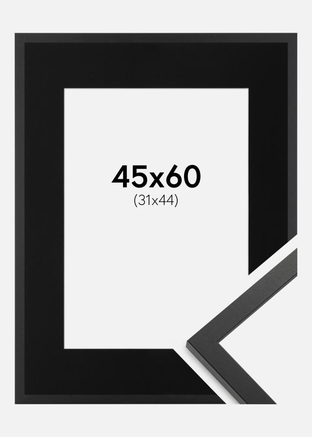 Ramme Trendy Sort 45x60 cm - Passepartout Sort 32x45 cm