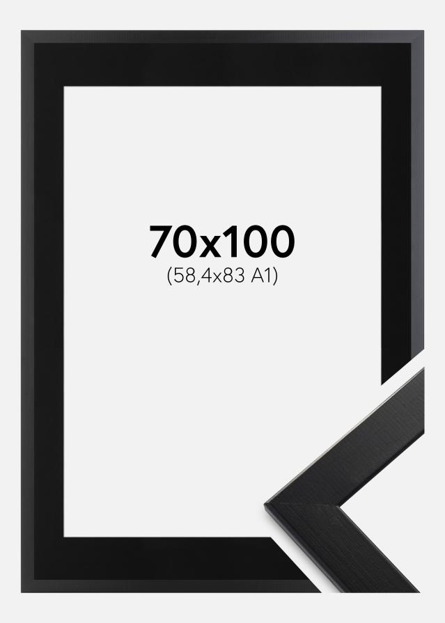 Ramme Trendline Sort 70x100 cm - Passepartout Sort 59,4x84 cm (A1)