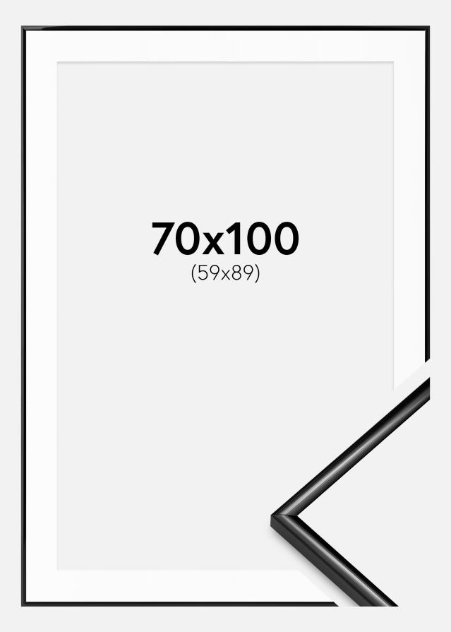 Ramme Scandi Sort 70x100 cm - Passepartout Hvid 60x90 cm