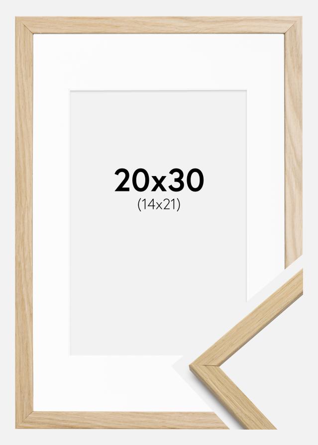Ramme Edsbyn Eg 20x30 cm - Passepartout Hvid 15x22 cm