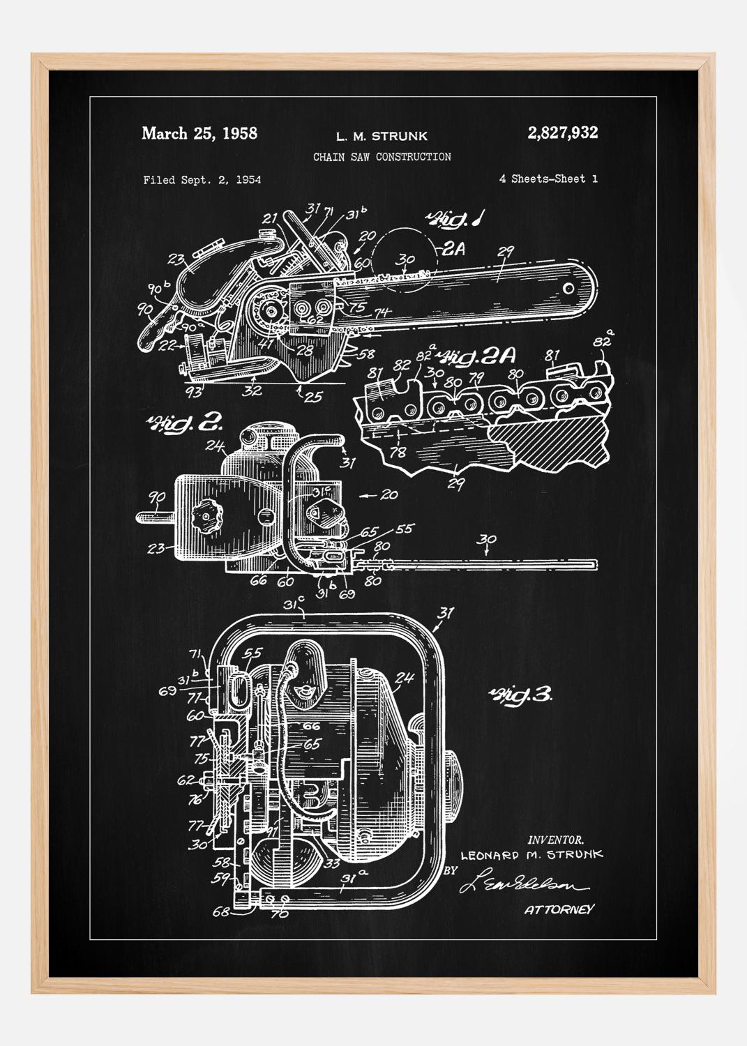 Product Image for Patent Print - Chain Saw - Black Plakat (50x70 cm)