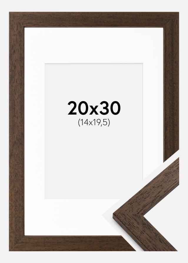 Ramme Brown Wood 20x30 cm - Passepartout Hvid 15x21 cm (A5)