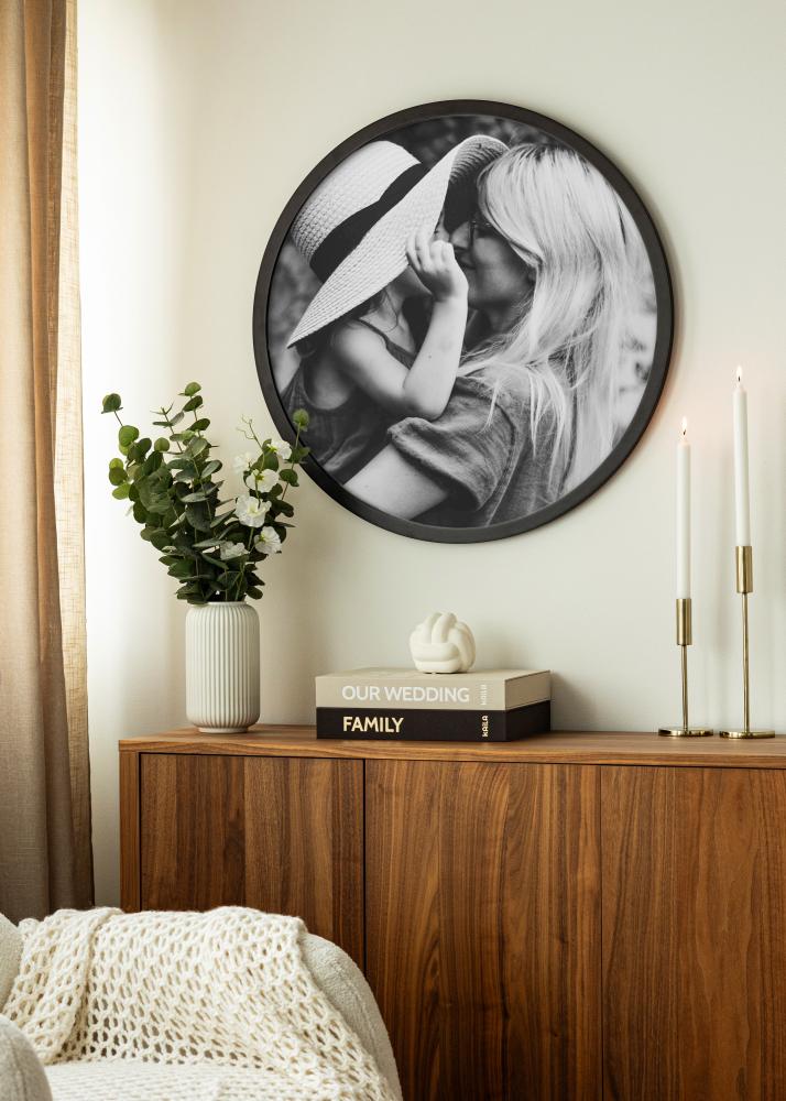 Rund Ramme Akrylglas Sort 40 cm Ø