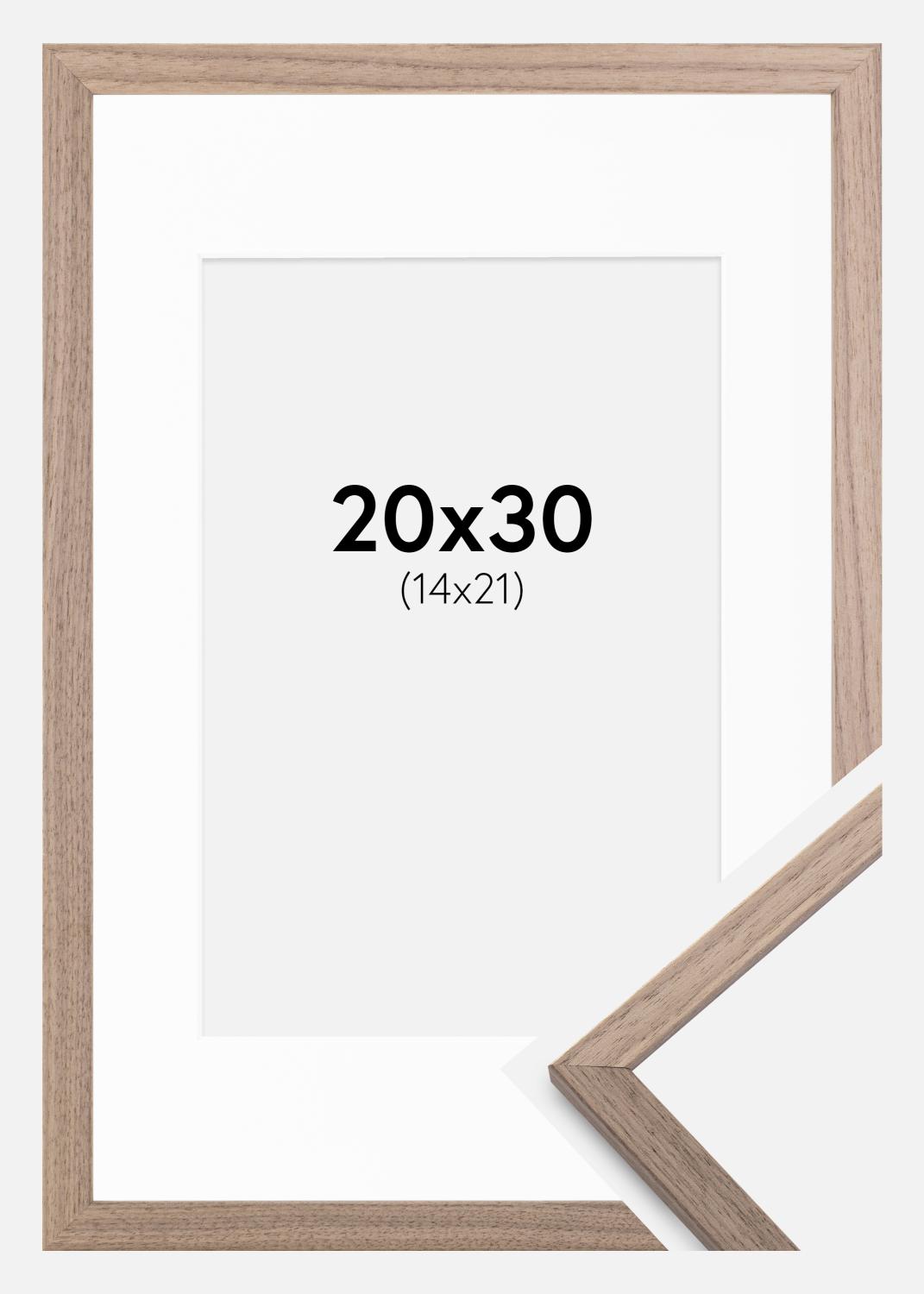 Product Image for Ramme Edsbyn Lys Valnød 20x30 cm - Passepartout Hvid 15x22 cm