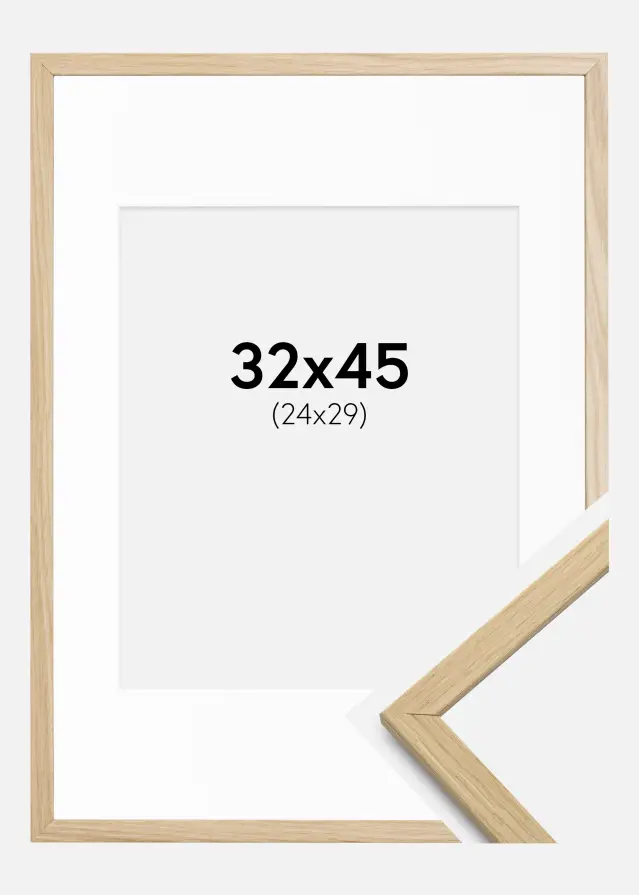 Ramme Edsbyn Eg 32x45 cm - Passepartout Hvid 25x30 cm
