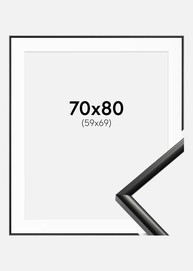 Ramme New Lifestyle Sort 70x80 cm - Passepartout Hvid 60x70 cm