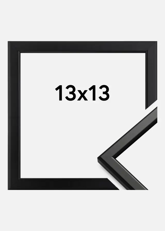 Ramme Slim Mat antirefleksglas Sort 13x13 cm