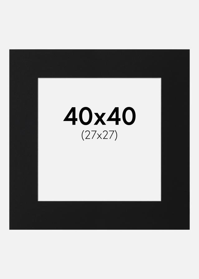 Passepartout Sort Standard (Hvid kerne) 40x40 cm (27x27)
