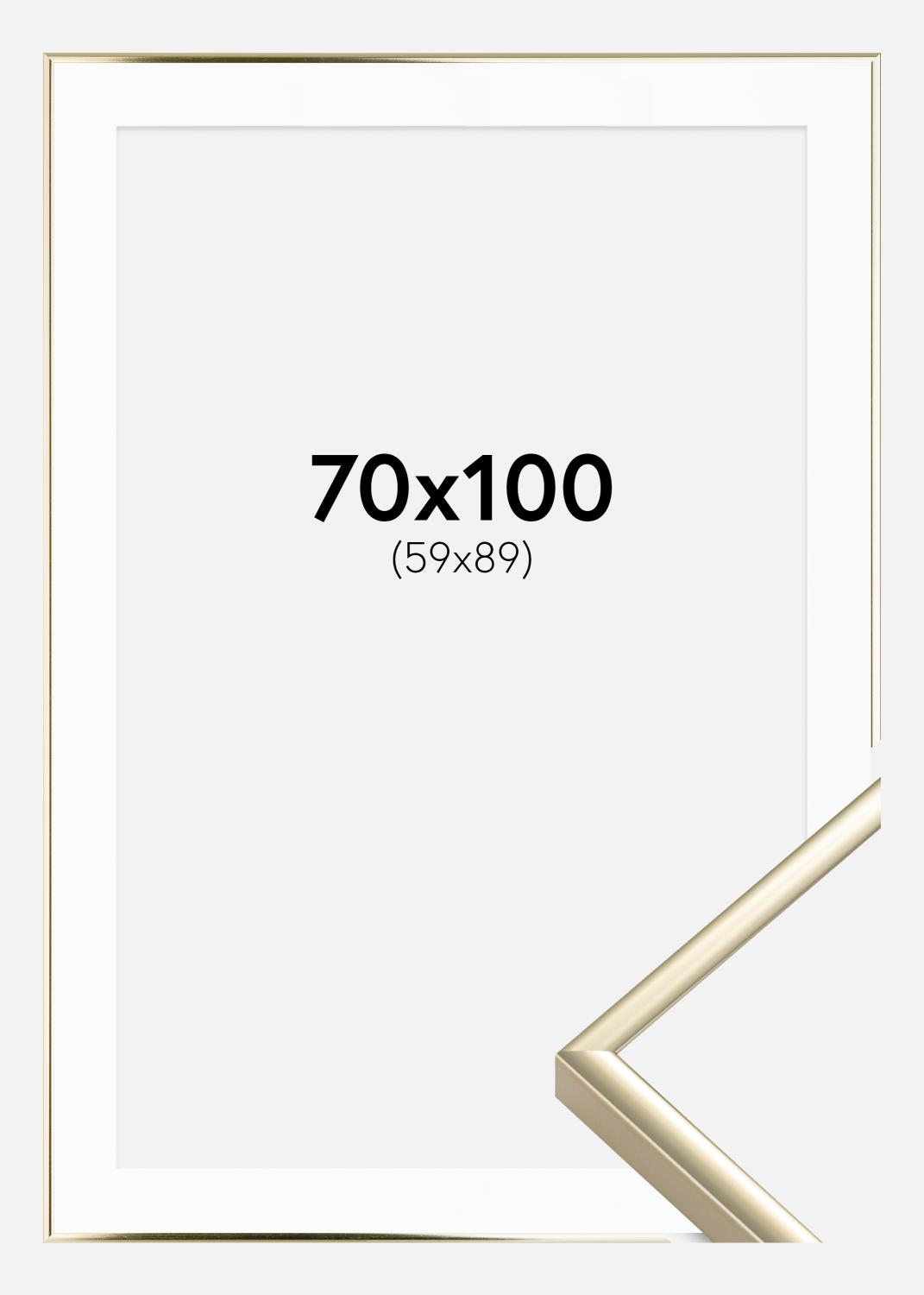 Product Image for Ramme Aluminium Blank Guld 70x100 cm - Passepartout Hvid 60x90 cm