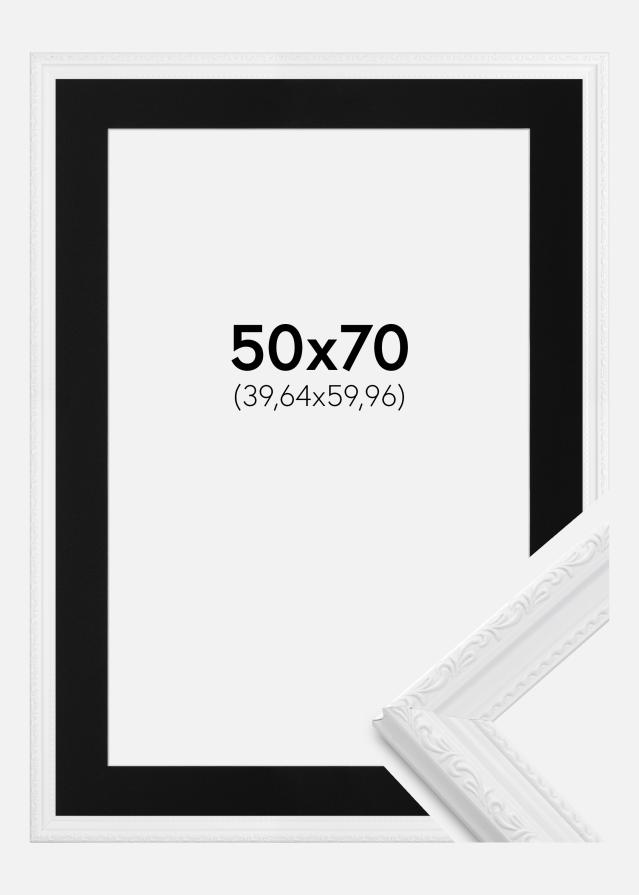 Ramme Abisko Hvid 50x70 cm - Passepartout Sort 16x24 inches