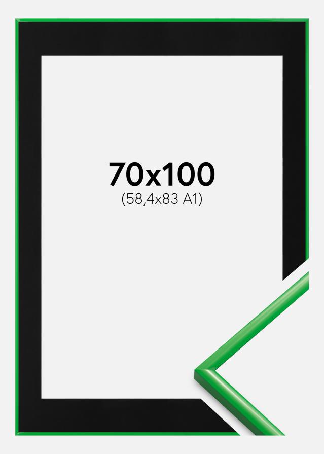 Ramme New Lifestyle Grass Green 70x100 cm - Passepartout Sort 59,4x84 cm (A1)