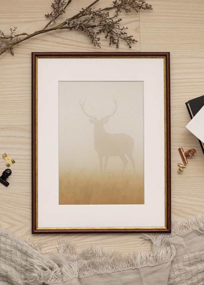 Ramme Horndal Brun 30x80 cm - Passepartout Hvid 20x70 cm