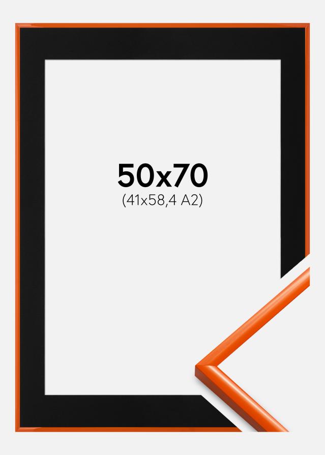 Ramme New Lifestyle Orange 50x70 cm - Passepartout Sort 42x59,4 cm (A2)
