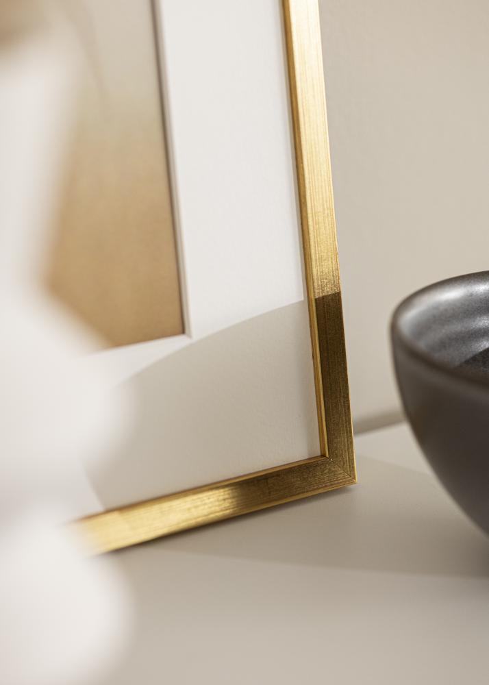 Ramme Edsbyn Guld 20x30 cm - Passepartout Hvid 10x20 cm