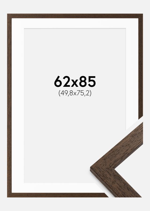 Ramme Brown Wood 62x85 cm - Passepartout Hvid 20x30 inches