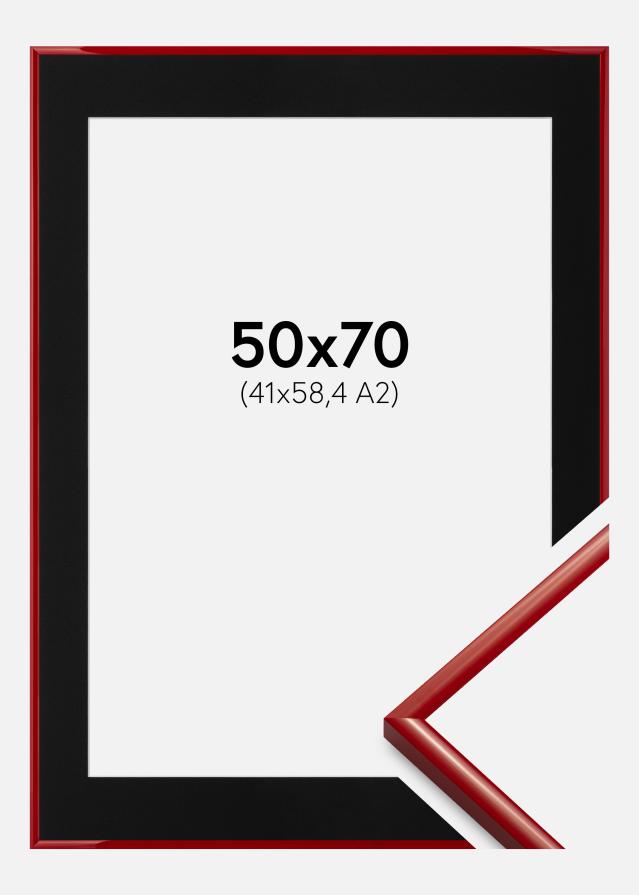 Ramme New Lifestyle Medium Red 50x70 cm - Passepartout Sort 42x59,4 cm (A2)