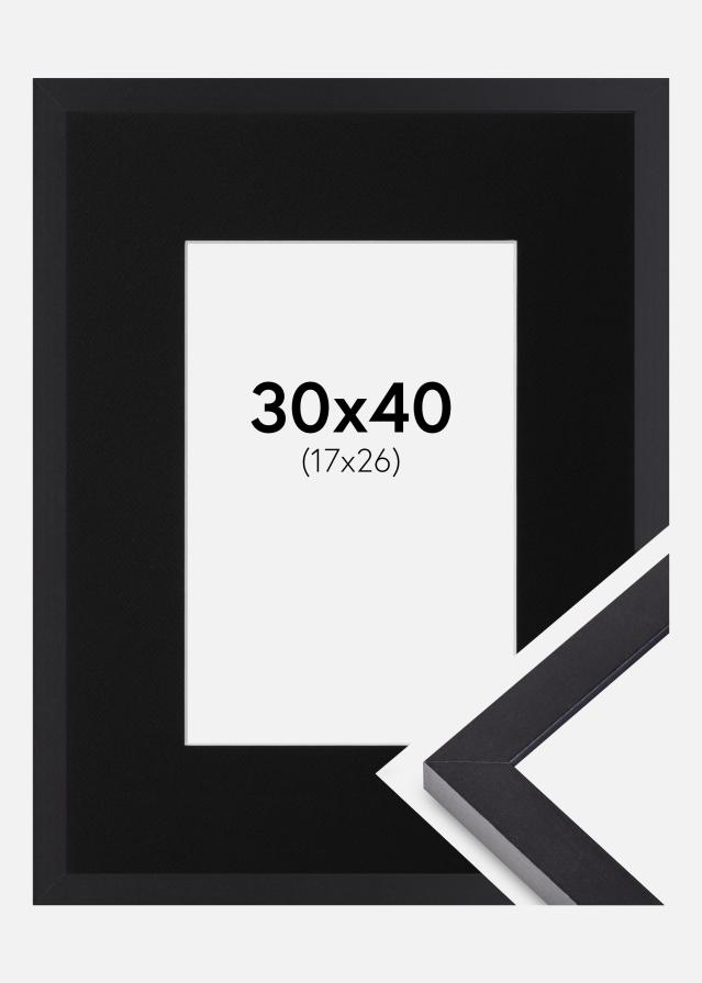 Ramme Selection Sort 30x40 cm - Passepartout Sort 18x27 cm