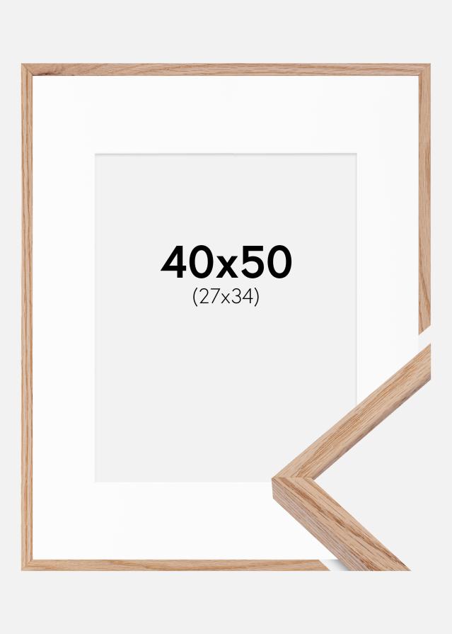Ramme E-Line Eg 40x50 cm - Passepartout Hvid 28x35 cm