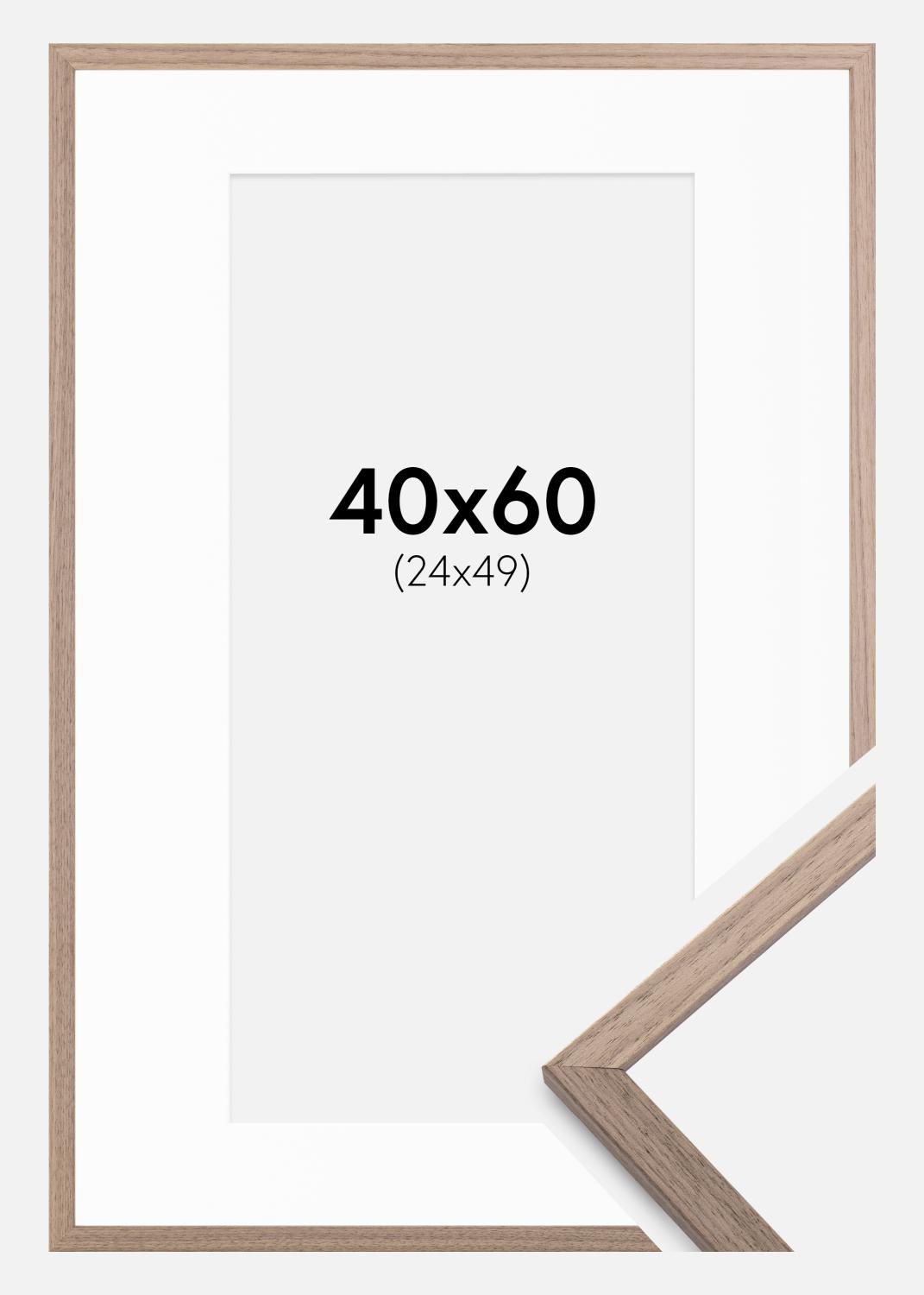 Product Image for Ramme Edsbyn Lys Valnød 40x60 cm - Passepartout Hvid 25x50 cm