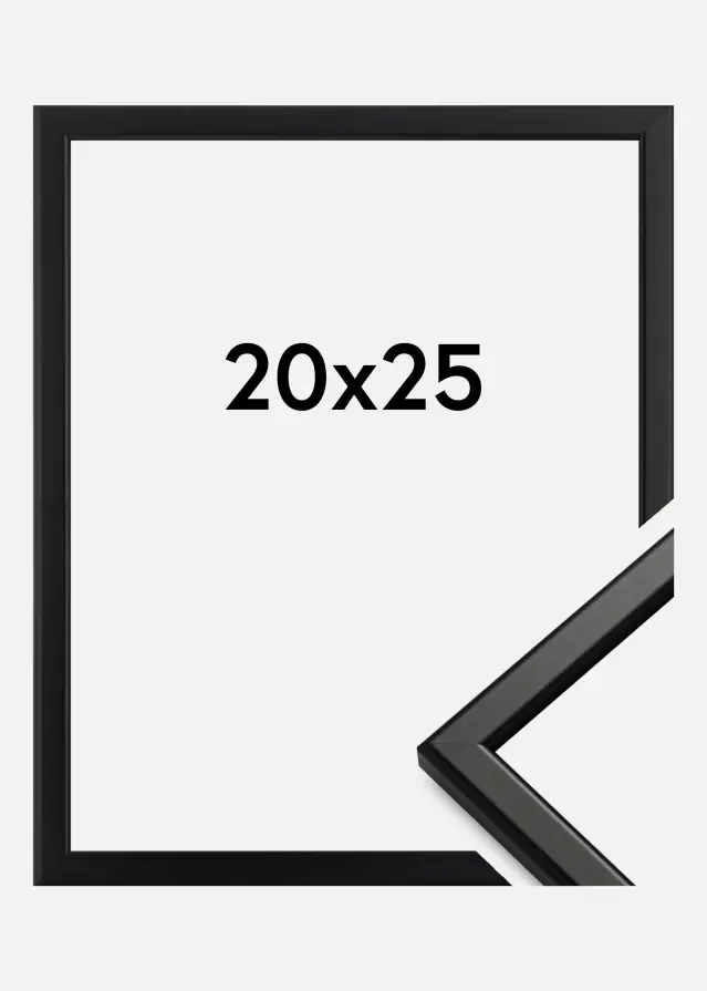 Ramme Slim Mat antirefleksglas Sort 20x25 cm