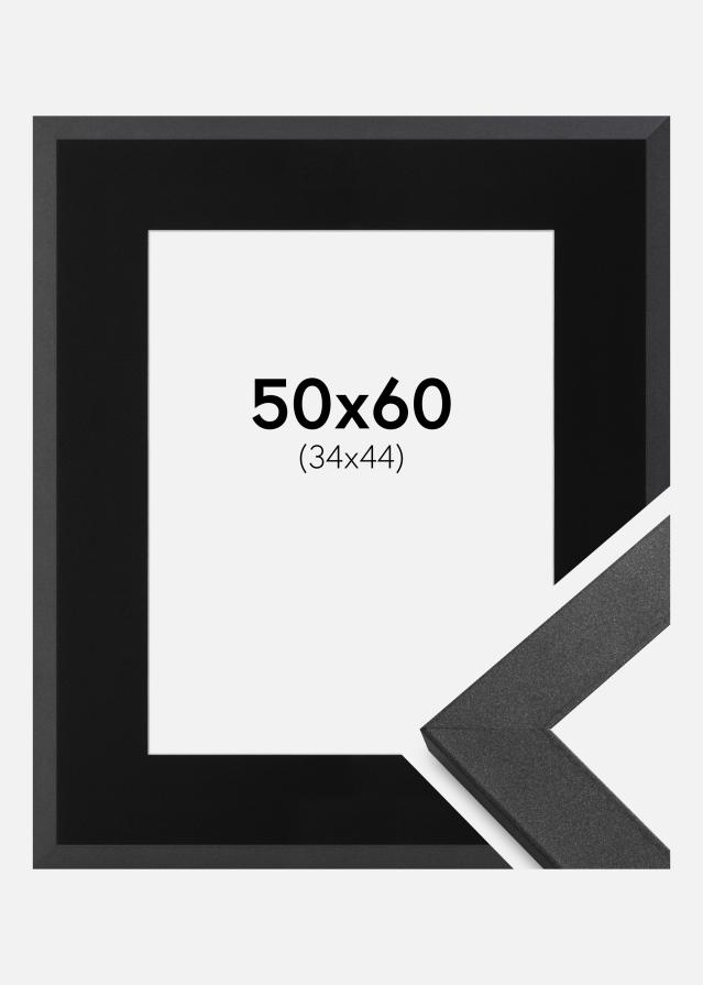 Ramme Graphite Wood 50x60 cm - Passepartout Sort 35x45 cm