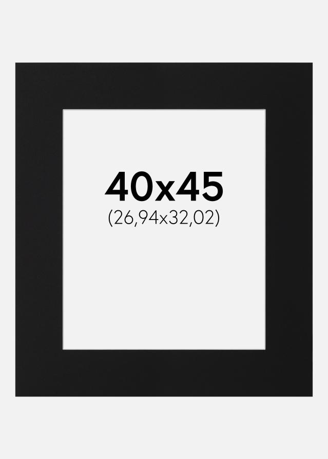 Passepartout Sort Standard (Hvid kerne) 40x45 cm (26,94x32,02)