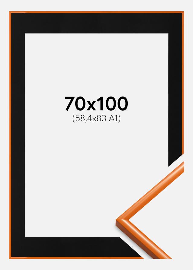 Ramme New Lifestyle Lys Orange 70x100 cm - Passepartout Sort 59,4x84 cm (A1)