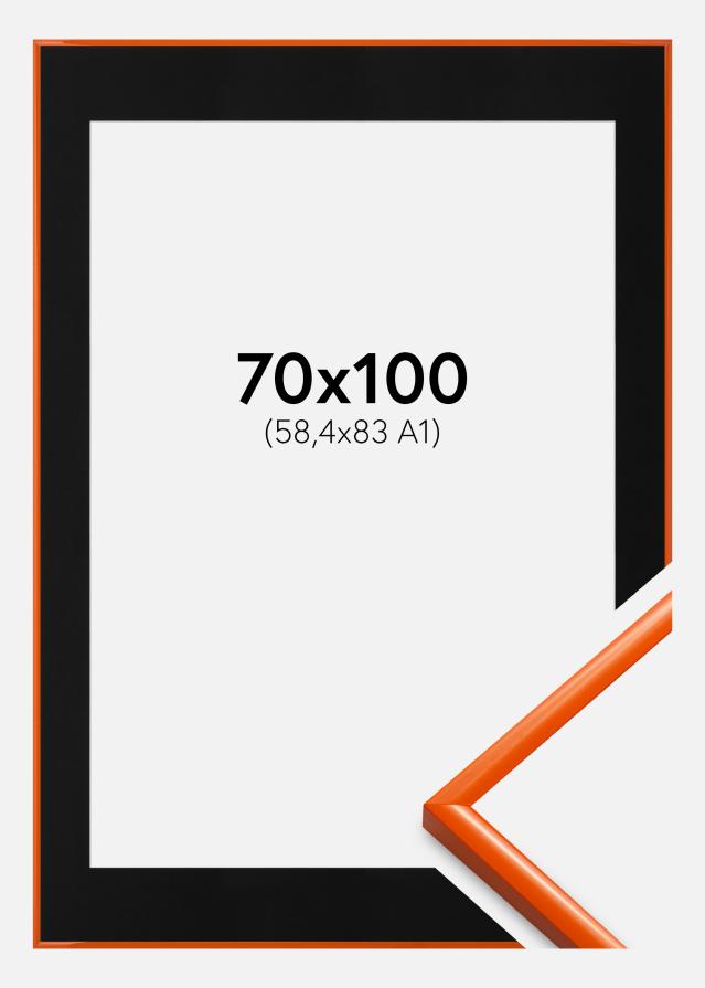 Ramme New Lifestyle Orange 70x100 cm - Passepartout Sort 59,4x84 cm (A1)