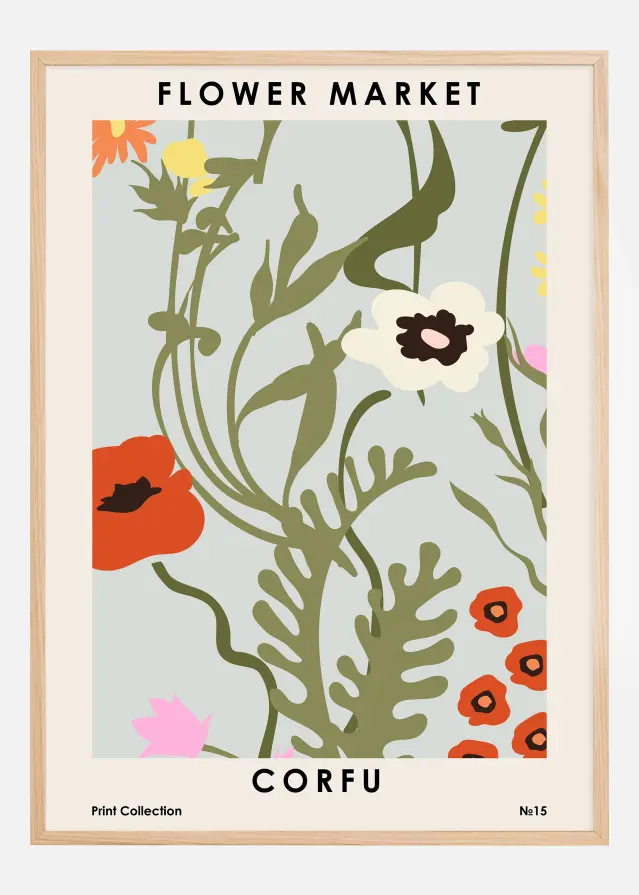 Flower Market Corfu Plakat