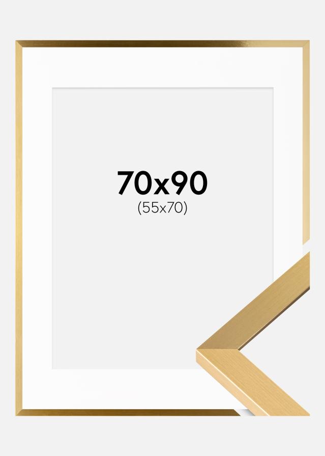 Ramme Selection Guld 70x90 cm - Passepartout Hvid 56x71 cm