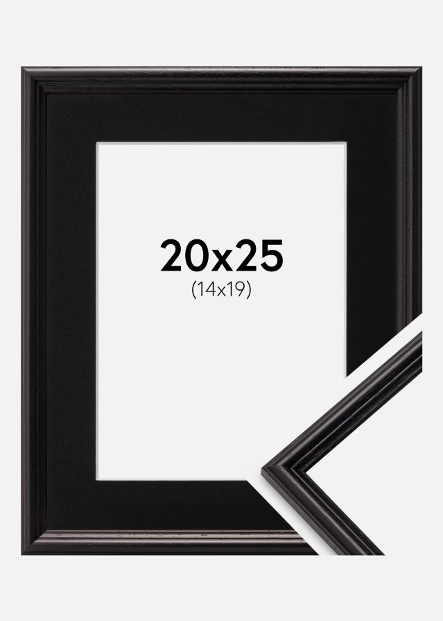 Ramme Horndal Sort 20x25 cm - Passepartout Sort 15x20 cm